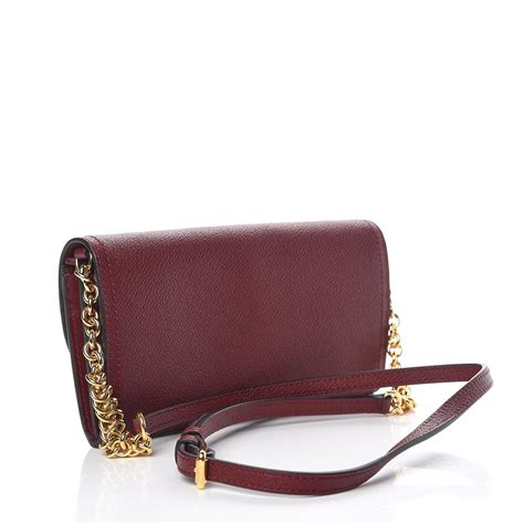 burberry henley wallet on a chain burgundy|BURBERRY Grainy Calfskin Henley Wallet On Chain Burgundy .